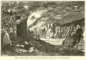 The Burning of a Germanic Village by the Romans by Willem II Steelink